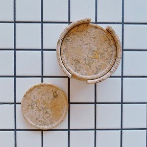 SOLD- Set of 5 Marble Coaster Set